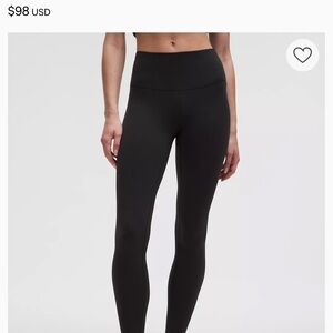 Lululemon Athletica Black Wunder Train High-Rise Tight 28"